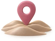 Marcador de localização sobre dunas